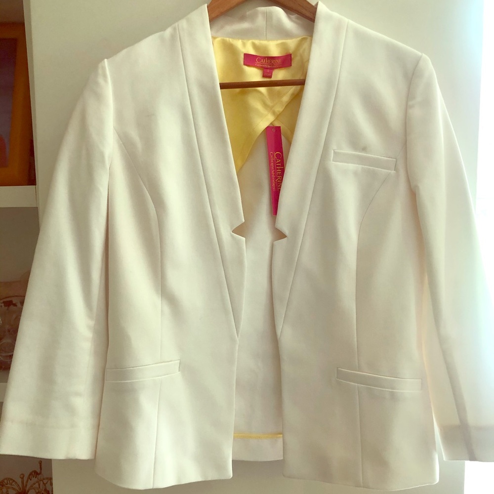 Catherine Maladrino white blazer jacket